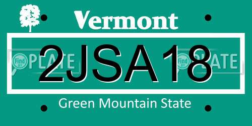 2JSA18 Vermont License Plate