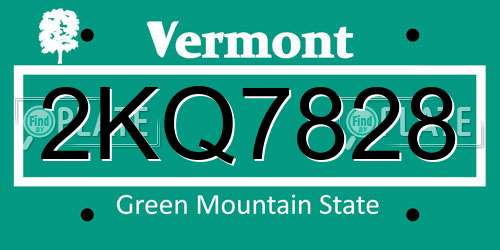 2KQ7828 Vermont License Plate