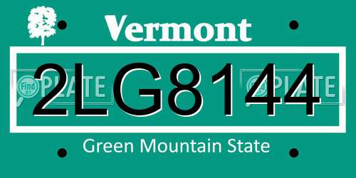 2LG8144 Vermont License Plate