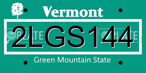 2LGS144 Vermont License Plate