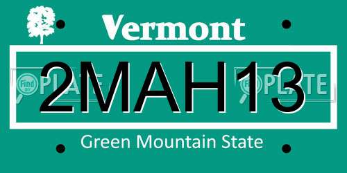 2MAH13 Vermont License Plate