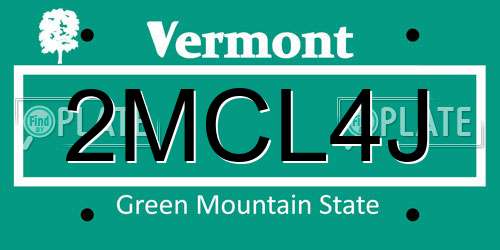 2MCL4J Vermont License Plate