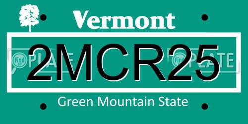 2MCR25 Vermont License Plate