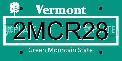 2MCR28 Vermont License Plate