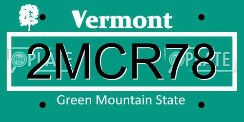 2MCR78 Vermont License Plate