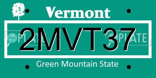 2MVT37 Vermont License Plate