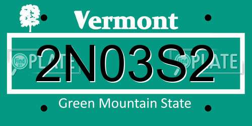 2N03S2 Vermont License Plate