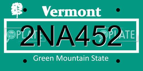 2NA452 Vermont License Plate
