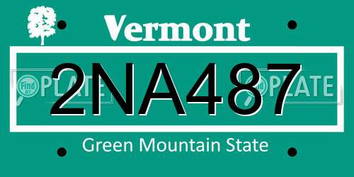 2NA487 Vermont License Plate