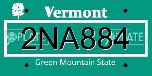 2NA884 Vermont License Plate