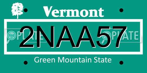 2NAA57 Vermont License Plate