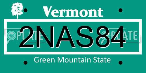 2NAS84 Vermont License Plate