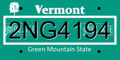2NG4194 Vermont License Plate