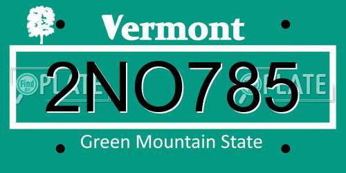 2NO785 Vermont License Plate