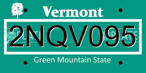 2NQV095 Vermont License Plate