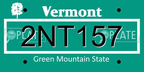 2NT157 Vermont License Plate