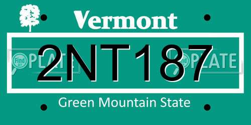 2NT187 Vermont License Plate