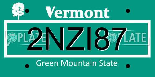 2NZI87 Vermont License Plate