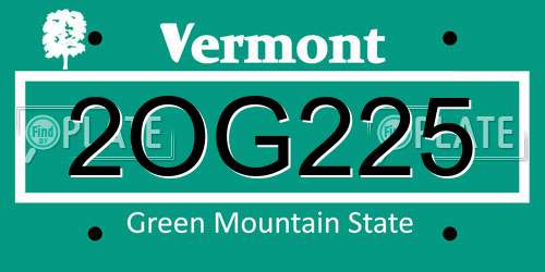 2OG225 Vermont License Plate