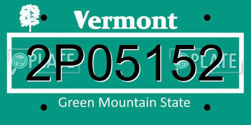 2P05152 Vermont License Plate