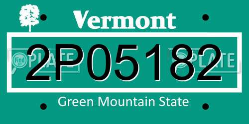 2P05182 Vermont License Plate