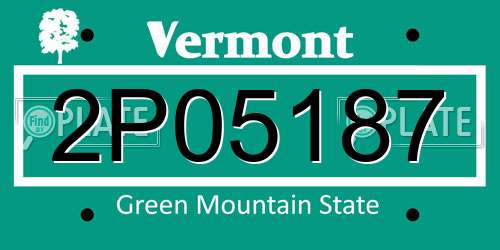 2P05187 Vermont License Plate