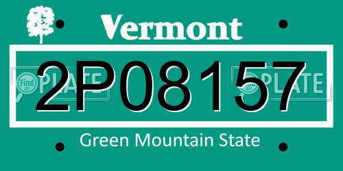 2P08157 Vermont License Plate