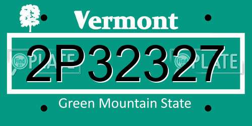 2P32327 Vermont License Plate