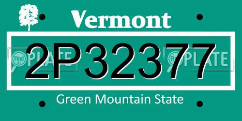 2P32377 Vermont License Plate