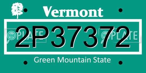 2P37372 Vermont License Plate