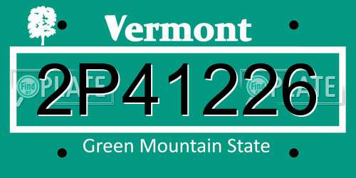 2P41226 Vermont License Plate