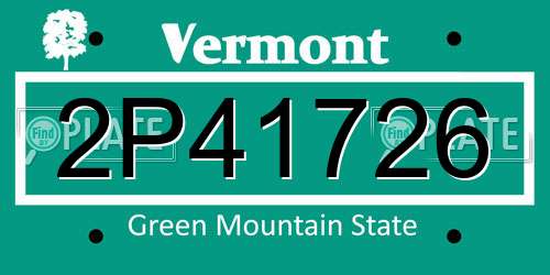 2P41726 Vermont License Plate