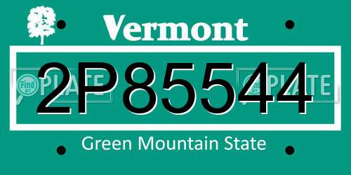 2P85544 Vermont License Plate