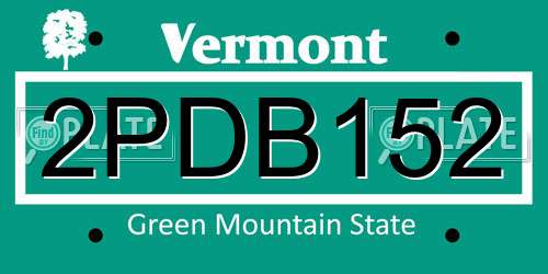 2PDB152 Vermont License Plate