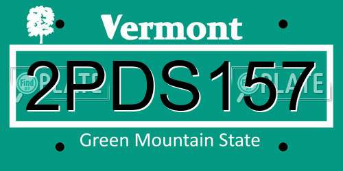 2PDS157 Vermont License Plate