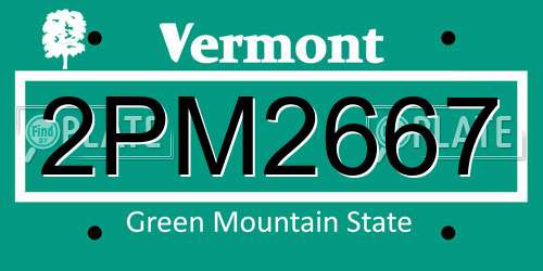 2PM2667 Vermont License Plate