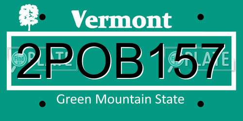 2POB157 Vermont License Plate