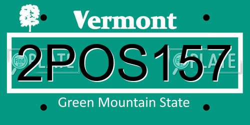 2POS157 Vermont License Plate