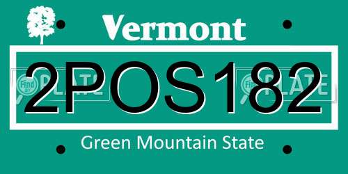 2POS182 Vermont License Plate