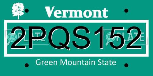 2PQS152 Vermont License Plate