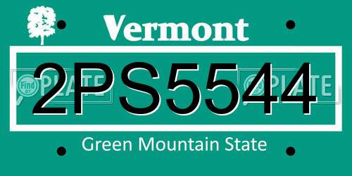2PS5544 Vermont License Plate