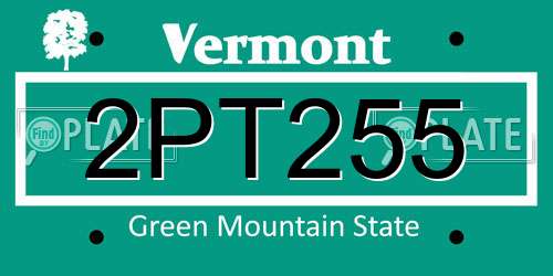 2PT255 Vermont License Plate