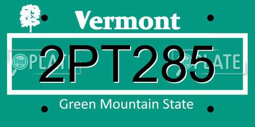 2PT285 Vermont License Plate