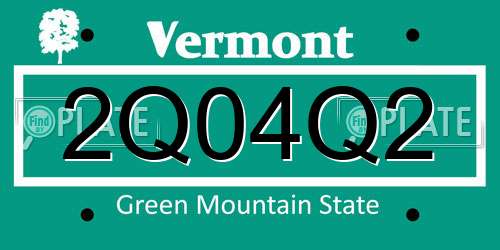 2Q04Q2 Vermont License Plate