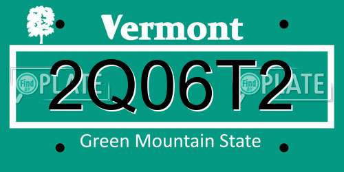 2Q06T2 Vermont License Plate