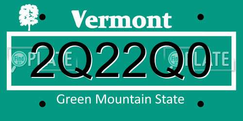 2Q22Q0 Vermont License Plate