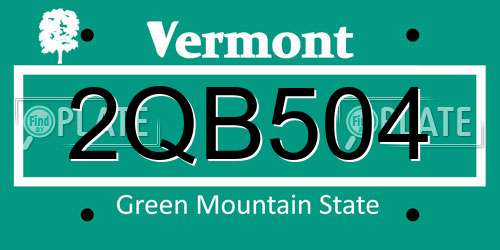 2QB504 Vermont License Plate