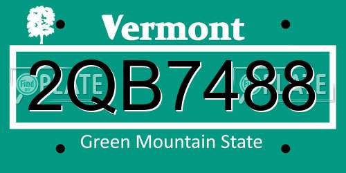 2QB7488 Vermont License Plate