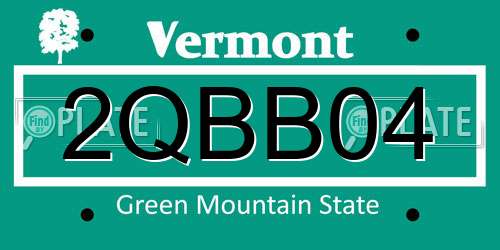 2QBB04 Vermont License Plate