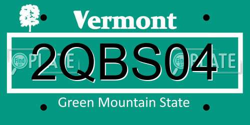 2QBS04 Vermont License Plate